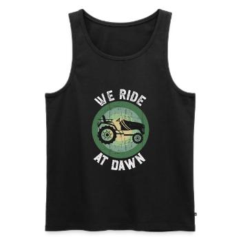 We Ride At Dawn Dad Lawn Mower Make Laugh Day Yard - Männer Premium Bio Tank Top - Schwarz - Vorne - Michal (187cm)