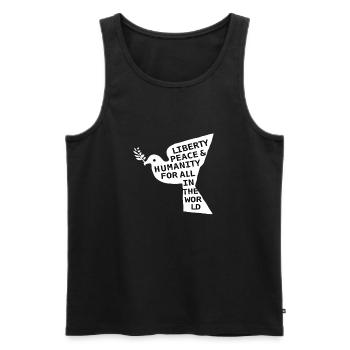 World Peace On Earth Conscious Humanity & Love - Männer Premium Bio Tank Top - Schwarz - Vorne - Michal (187cm)