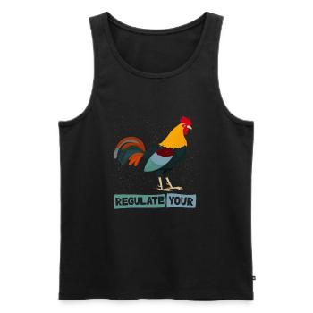 Regulate Your Cock Rooster Pro Choice Feminist - Männer Premium Bio Tank Top - Schwarz - Vorne - AI Model Male 178 light (178cm)