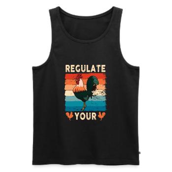Regulate Your Cock Rooster Pro Choice Feminist - Männer Premium Bio Tank Top - Schwarz - Vorne - AI Model Male 178 light (178cm)