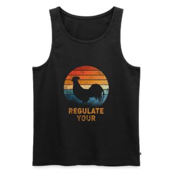 Regulate Your Cock Rooster Pro Choice Feminist - Männer Premium Bio Tank Top - Schwarz - Vorne - AI Model Male 178 light (178cm)
