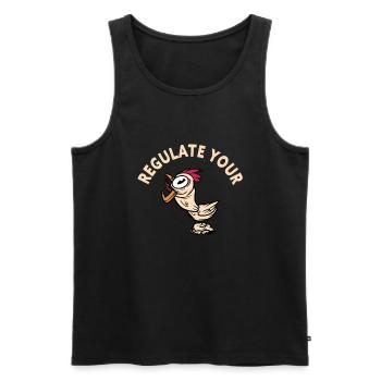Regulate Your Cock Rooster Pro Choice Feminist - Männer Premium Bio Tank Top - Schwarz - Vorne - AI Model Male 178 light (178cm)