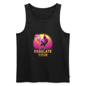Regulate Your Cock Rooster Pro Choice Feminist - Männer Premium Bio Tank Top - Schwarz - Vorne - AI Model Male 178 light (178cm)