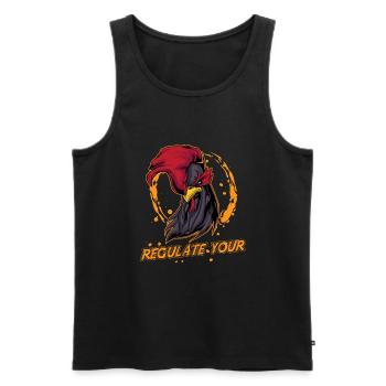 Regulate Your Cock Rooster Pro Choice Feminist - Männer Premium Bio Tank Top - Schwarz - Vorne - AI Model Male 178 light (178cm)