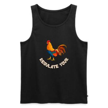 Regulate Your Cock Rooster Pro Choice Feminist - Männer Premium Bio Tank Top - Schwarz - Vorne - AI Model Male 178 light (178cm)
