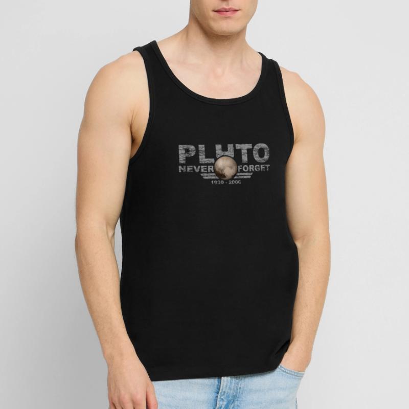 Never Forget Pluto Design Retro Style Funny Space Men's Premium Organic Tank Top