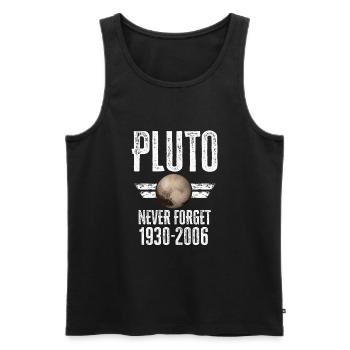 Never Forget Pluto Design Retro Style Funny Space - Men's Premium Organic Tank Top - black - Front - Michal (187cm)