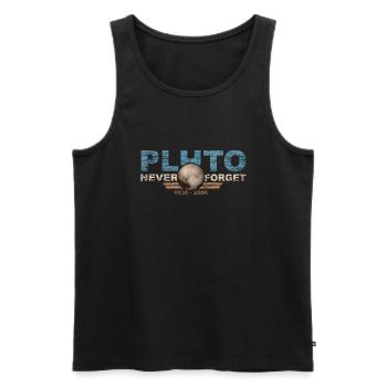 Never Forget Pluto Design Retro Style Funny Space - Männer Premium Bio Tank Top - Schwarz - Vorne - AI Model Male 178 light (178cm)