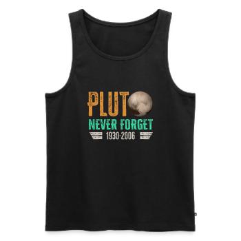 Never Forget Pluto Design Retro Style Funny Space - Männer Premium Bio Tank Top - Schwarz - Vorne - AI Model Male 178 light (178cm)