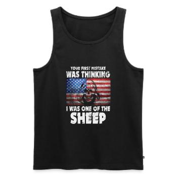 Your first Mistake was thinking I was a Sheep - Men's Premium Organic Tank Top - black - Front - Michal (187cm)