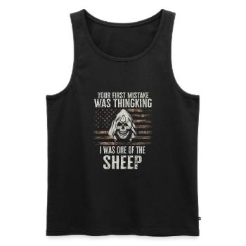 Your first Mistake was thinking I was a Sheep - Men's Premium Organic Tank Top - black - Front - Michal (187cm)