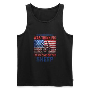 Your first Mistake was thinking I was a Sheep - Men's Premium Organic Tank Top - black - Front - Michal (187cm)