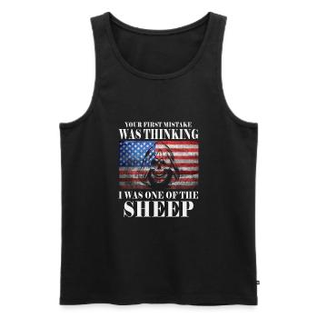Your first Mistake was thinking I was a Sheep - Men's Premium Organic Tank Top - black - Front - Michal (187cm)