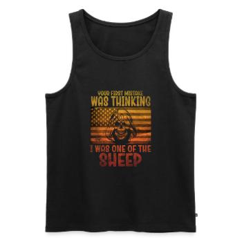 Your first Mistake was thinking I was a Sheep - Men's Premium Organic Tank Top - black - Front - Michal (187cm)