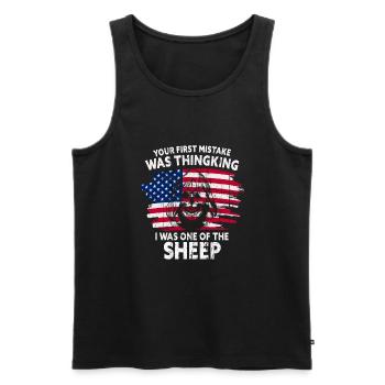 Your first Mistake was thinking I was a Sheep - Men's Premium Organic Tank Top - black - Front - Michal (187cm)