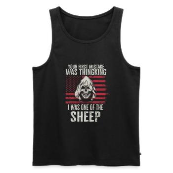 Your first Mistake was thinking I was a Sheep - Men's Premium Organic Tank Top - black - Front - Michal (187cm)