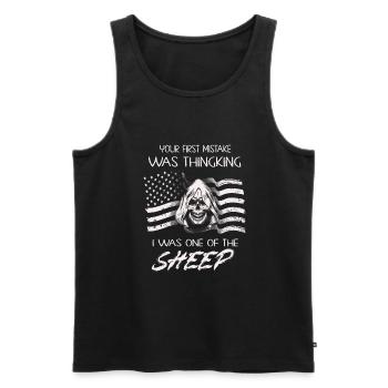 Your first Mistake was thinking I was a Sheep - Men's Premium Organic Tank Top - black - Front - Michal (187cm)