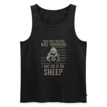 Your first Mistake was thinking I was a Sheep - Men's Premium Organic Tank Top - black - Front - Michal (187cm)