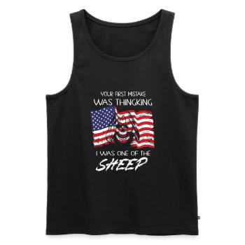 Your first Mistake was thinking I was a Sheep - Men's Premium Organic Tank Top - black - Front - Michal (187cm)