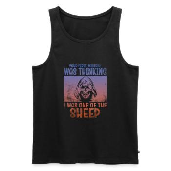 Your first Mistake was thinking I was a Sheep - Men's Premium Organic Tank Top - black - Front - Michal (187cm)