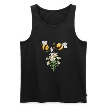 Marguerites Daisy Summer Daisies Flower Garden - Männer Premium Bio Tank Top - Schwarz - Vorne - AI Model Male 178 light (178cm)