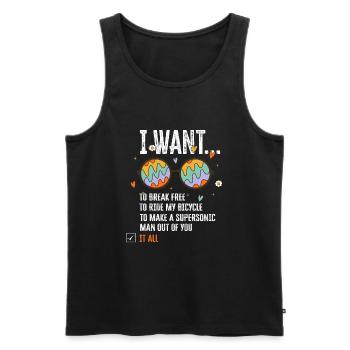 I Want To Break Free Ride My Bicycle - Männer Premium Bio Tank Top - Schwarz - Vorne - AI Model Male 178 light (178cm)
