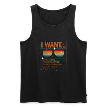 I Want To Break Free Ride My Bicycle - Men's Premium Organic Tank Top - black - Front - AI Model Male 178 light (178cm)