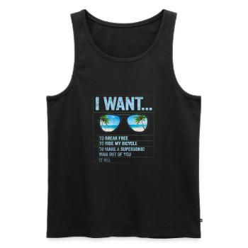 I Want To Break Free Ride My Bicycle - Männer Premium Bio Tank Top - Schwarz - Vorne - AI Model Male 178 light (178cm)