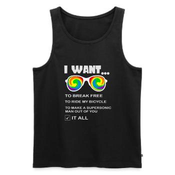 I Want To Break Free Ride My Bicycle - Männer Premium Bio Tank Top - Schwarz - Vorne - AI Model Male 178 light (178cm)