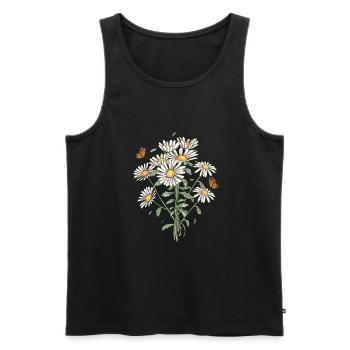 Marguerites Daisy Summer Daisies Flower Garden - Männer Premium Bio Tank Top - Schwarz - Vorne - AI Model Male 178 light (178cm)