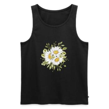 Marguerites Daisy Summer Daisies Flower Garden - Männer Premium Bio Tank Top - Schwarz - Vorne - AI Model Male 178 light (178cm)