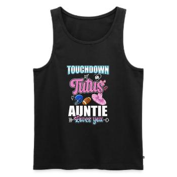 Touchdown ou Tutu Auntie vous aime - Débardeur bio Premium Homme - noir - Devant - AI Model Male 178 light (178cm)