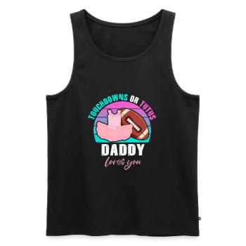 Touchdowns ou Tutus Daddy T’aime - Débardeur bio Premium Homme - noir - Devant - AI Model Male 178 light (178cm)