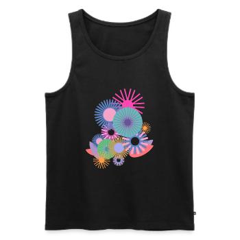 Modern Floral - Men's Premium Organic Tank Top - black - Front - AI Model Male 178 light (178cm)