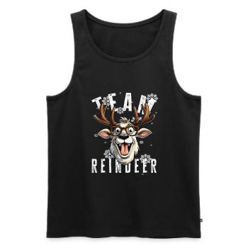 Motif de Noël renne Noël équipe renne - Débardeur bio Premium Homme - noir - Devant - Michal (187cm)
