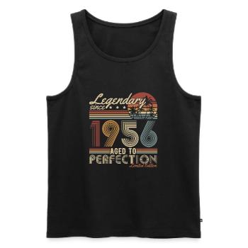 Legendary Since 1956 Vintage Birthday Gift - Men's Premium Organic Tank Top - black - Front - Michal (187cm)