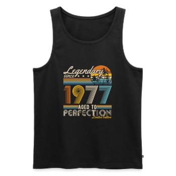 Légendaire Depuis 1977 Vintage Anniversaire Rétro - Débardeur bio Premium Homme - noir - Devant - Michal (187cm)