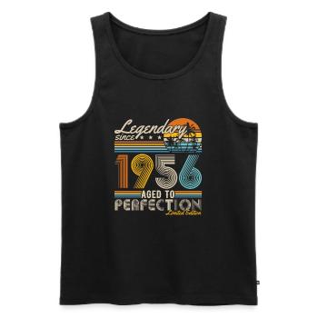 Legendary Since 1956 Vintage Birthday Retro - Men's Premium Organic Tank Top - black - Front - Michal (187cm)