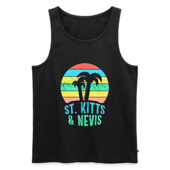ST. KITTS & NEVIS - Men's Premium Organic Tank Top - black - Front - AI Model Male 178 light (178cm)
