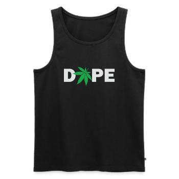 D0pe with Cannabis Leaf Marijuana Cannabis Weed - Men's Premium Organic Tank Top - black - Front - Michal (187cm)