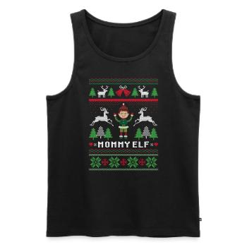Mama Elf Hässliche Weihnachten - Männer Premium Bio Tank Top - Schwarz - Vorne - AI Model Male 178 light (178cm)