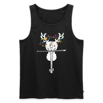 Xmas Violinist Rentier Weihnachtsgeige - Männer Premium Bio Tank Top - Schwarz - Vorne - Michal (187cm)