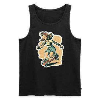 Skater Girl - Débardeur bio Premium Homme - noir - Devant - AI Model Male 178 light (178cm)