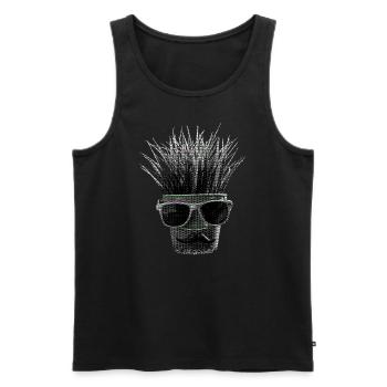 "Hipster aux herbes !! - Débardeur bio Premium Homme - noir - Devant - Michal (187cm)