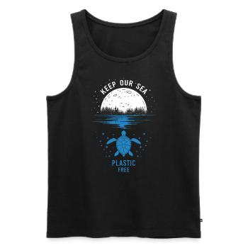 Keep Our Sea Plastic Free - Men's Premium Organic Tank Top - black - Front - AI Model Male 178 light (178cm)