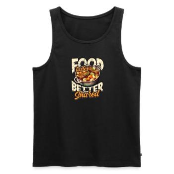 Les aliments ont meilleur goût lorsqu’ils sont partagés - Cooking - Débardeur bio Premium Homme - noir - Devant - Michal (187cm)