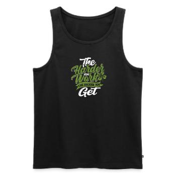 The harder you work, the luckier you get - Job - Men's Premium Organic Tank Top - black - Front - AI Model Male 178 light (178cm)