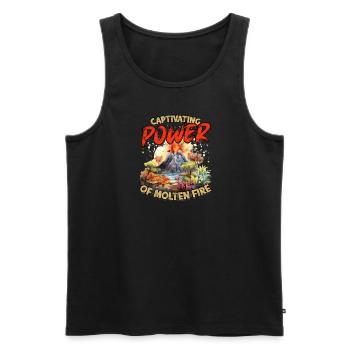 Captivating power of molten fire - Volcano - Men's Premium Organic Tank Top - black - Front - AI Model Male 178 light (178cm)