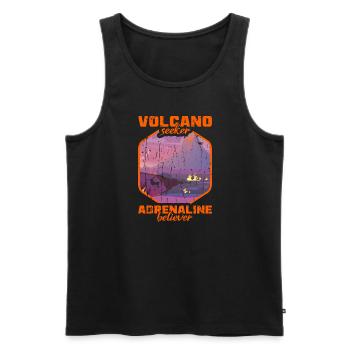 Vulkansucher, Adrenalin-Gläubiger - Volcano - Männer Premium Bio Tank Top - Schwarz - Vorne - AI Model Male 178 light (178cm)