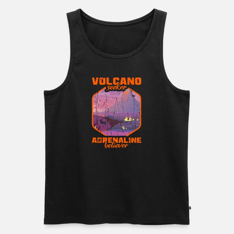 Vulkansucher, Adrenalin-Gläubiger - Volcano - Männer Premium Bio Tank Top - Schwarz